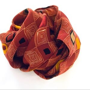 Vintage Susan Daniels Geometric Silk Scarf 17" Sq.